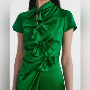 Saloni emerald green dress